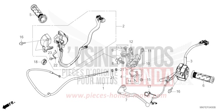 LEVIER DE GUIDON/COMMUTATEUR/CABLE von CBR1000RR "Fireblade" MAT BALLISTIC BLACK METALLIC (NHA86) von 2019